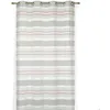 Image de Voilage Rayé en Etamine Aspect Lin Vieux rose 140x240 cm