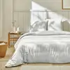 Image de Housse De Couette 220x240 Cm + 2 Taies 100% Gaze De Coton Blanc