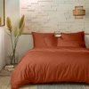 Image de Housse De Couette 240x260 Cm + 2 Taies 100% Percale De Coton 80 Fils Terracotta