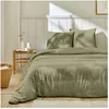 Image de Parure de lit 240x260 cm - Gaze de Coton - Vert de gris