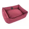 Image de Corbeille rouge avec coussin amovible pour chien Domino 60 x 45 x 23 cm