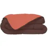 Image de CALGARY - Couette Chaude Microfibre 400 gr/m2 - Brun & Corail - 200 x 200 cm