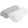 Image de Lot 2 Draps Housse - Jersey - Blanc/perle - 60 X 120 Cm