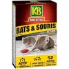 Image de Pâtes Anti-Rats et Souris x12 - KB HOME DEFENSE - RSOUPAT - Action radicale - Lieux secs et humides
