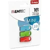 Image de Pack De 3 Mini Clés Usb 2.0 Emtec D250 16 Go