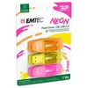 Image de EMTEC C410 Neon - ClÃ© USB - 32 Go - USB 2.0 - jaune, rose, orange (pack de 3) en occasion ou reconditionné