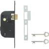 Image de Serrure à larder 4G droit axe 50mm fouillot équerre finition noir bout rond - JPM - 000210-02-1X