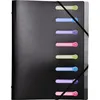 Image de EXACOMPTA Trieur 3 rabats Polypropylène 8 Compartiments Noir