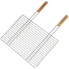 Image de Grille rectangulaire simple Campingaz 205704 - manche double en bois - 53x39 cm