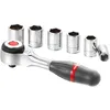 Image de Composition de serrage 1/4 FACOM - R.360PACKPB - Ouvertures de 8 à 14 mm - 1 cliquet radio - Cliquet 5° - 6 douilles 6 pans