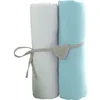 Image de Babycalin 2 Draps Housse Bébé Blanc Turquoise 60 X 120 Cm - Jersey - 130gr/m²