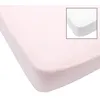 Image de BABYCALIN 2 Draps Housse Bébé Blanc Rose 60 x 120 cm - Jersey - 130gr/m²
