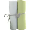 Image de Babycalin 2 Draps Housse Bébé Blanc Vert 70 X 140 Cm - Jersey - 130gr/m²