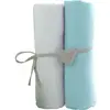 Image de Babycalin Lot De 2 Draps Housse 70x140cm Blanc/turquoise