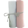 Image de Babycalin 2 Draps Housse Bébé Blanc Rose 70 X 140 Cm - Jersey - 130gr/m²