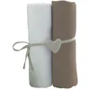 Image de Babycalin 2 Draps Housse Bébé Blanc Taupe 70 X 140 Cm - Jersey - 130gr/m²