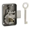 Image de THIRARD - Serrure de meuble Paris pour porte dameublement gauche axe 25mm 50x70mm gris 1 clé - THIRARD