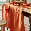 Image de Nappe Rectangulaire Unie En Coton, Traitée Teflon, Cambrai - 160 X 240 Cm - Orange Foncé