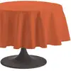 Image de Nappe Ronde Unie En Coton, Traitée Teflon, Cambrai - 180 Cm - Mandarine