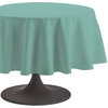 Image de Nappe Ronde Unie En Coton, Traitée Teflon, Cambrai - 180 Cm - Turquoise