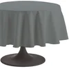 Image de Nappe Ronde Unie En Coton, Traitée Teflon, Cambrai - 180 Cm - Anthracite