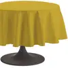Image de Nappe Ronde Unie En Coton, Traitée Teflon, Cambrai - 180 Cm - Curry