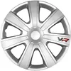 Image de Enjoliveurs 13p - 4RACING - Carbon Look - Couleur Argent - Lot de 4 - Diamètre 13 pouces