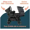Image de Poussette double jumeaux combinée + siège auto i-size - 4 roues - noir BAM3159059052847