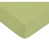 Image de Drap housse en coton 57 fils uni bonnet 25cm tilleul 80x200cm