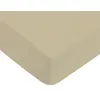Image de Drap Housse En Coton 57 Fils Uni Beige 140x200cm