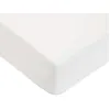 Image de Drap housse uni en coton 57 fils blanc 140x200cm