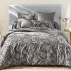 Image de Housse De Couette Imprimée En Lyocell, Hortense - 140 X 200 Cm - Gris Anthracite