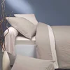 Image de Housse De Couette Bicolore En Viscose De Bambou, Écorce - 200 X 200 Cm - Lin/crème