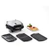 Image de Moulinex Break Time Croque-gaufres 3 jeux de plaques amovibles Antiadhésives Croques monsieur Panini Gaufres Noir Gris