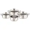 Image de Tefal a705a835 duetto batterie de cuisine inox set 7 pieces induction - 3 faitouts + 1 casserole
