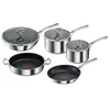 Image de Batterie De Cuisine 5 Pièces Tefal Reserve Collection Inox Tri-ply E475s544 Argent