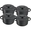Image de TEFAL E223S404 Set de 4 Minis Cocottes fonte dacier Pièrre Gagnaire Heritage Ronde - 10 cm - 03L - Tous feux dont Induction -