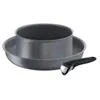 Image de Batterie de cuisine 3 Pièces Aluminium Revêtement Anti-adhésif Tous Feux Dont Induction Poignée Amovible Ingenio Mineralia Force TEFAL