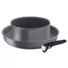 Image de Tefal - lot de 1 poêle 28cm et 1 casserole 20cm aluminium antiadhésif + poignée l6829202 - ingenio mineralia force L6829202