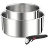 Image de Casserole 2 pièces Empilable Acier Inoxydable Revêtement Anti-adhésif Tous Feux Dont Induction Poignée Amovible Ingenio Preference TEFAL