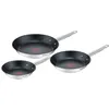 Image de TEFAL B922S304 Lot de 3 poêles 20/24/28 cm Induction Acier inoxydable haute qualité Revêtement antiadhésif sûr Cook Eat Inox