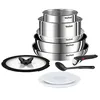 Image de Set de poêles et casseroles - TEFAL - L897S104 - Acier inoxydable - Revêtement Titanium - 10 pièces
