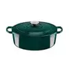 Image de Cocotte ovale fonte émaillée 23x29 cm vert forêt compatible induction 7873638