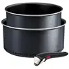 Image de Tefal - lot de 2 casseroles aluminium 1820cm + 1 poignée noir l7239003 - ingenio so'light L7239003