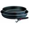 Image de Lot De 2 Poêles Aluminium 24 Et 28cm + 1 Poignée Noir Tefal L7239103