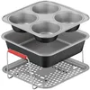 Image de Moulinex Dail’Easy Set de 3 accessoires de cuisson pour air fryer 2 moules et 1 support J702S304