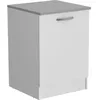 Image de Meuble bas de cuisine OSLO - Blanc mat - 1 porte - L 60 x P 60 x H 86 cm