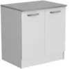 Image de Meuble Bas Cuisine - 2 Portes - Blanc - L 80 X P 60 X H 86 Cm