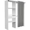 Image de Dressing ARTIC avec rideau - Blanc - 1 colonne + 2 penderies + 1 tiroir BARI301340