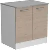 Image de OSLO Meuble Bas 2 portes + plan - Décor Chêne Jackson - L 80 x P 60 x H 86 cm